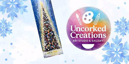 \u201cVibrant Christmas Tree\u201d Painting on 10\u2033 x 30\u2033 Canvas