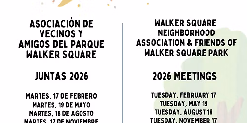 Asociaci\u00f3n de Vecinos y Amigos del Parque Walker Square \/ WSNA & Friends of Walker Square Park