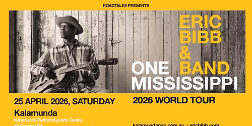 Eric Bibb & Band - One Mississippi 2026 World Tour - Kalamunda Performing Arts Centre