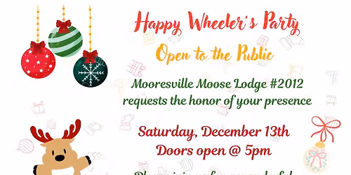 Happy Wheelers Holiday Event - Open to the Public