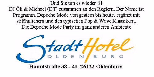 Depeche Mode Party im Stadthotel Oldenburg