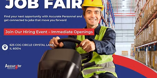 Job Fair: Now Hiring in Crystal Lake, IL \u2014 Multiple Positions Available