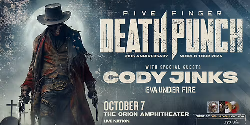 Five Finger Death Punch: 20TH ANNIVERSARY USA TOUR with Cody Jinks & Eva Under Fire | Huntsville, AL