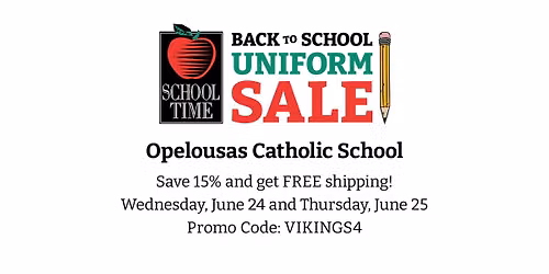 Opelousas Catholic School Uniform Sale Days