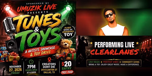 Tunes & Toys: An Artists Showcase & Toy Drive