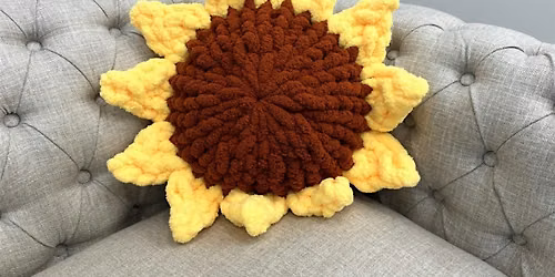 Here Comes the Sun "Flower" Chunky Crochet Pillow Class