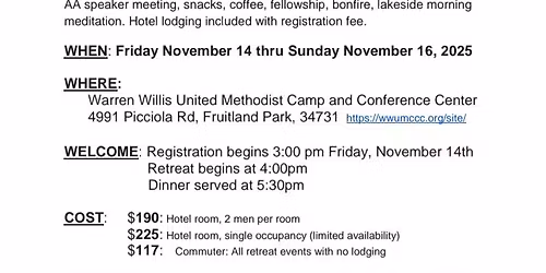 Prodigal Sons V Central Florida AA Mens Retreat