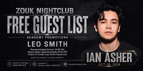 Ian Asher at Zouk Nightclub