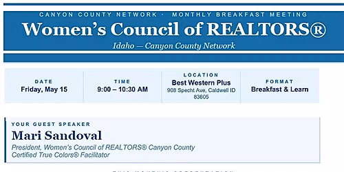 Women's Council or Realtors Canyon County Breakfast May
