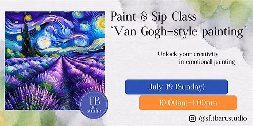 Create Van Gogh Style Art at Paint Sip Acrylic Workshop