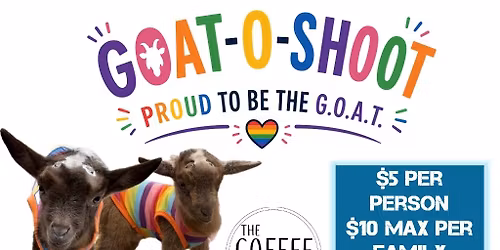 Pride "Goat-o-Shoot" Goat Snuggling and Photo Event
