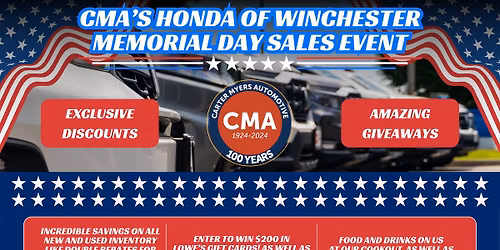 Memorial Day at CMA's Honda of Winchester