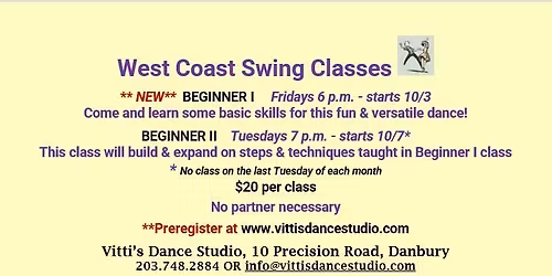 West Coast Swing - Beginner  **NEW**