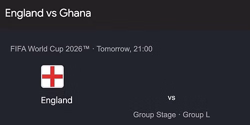 England vs Ghana