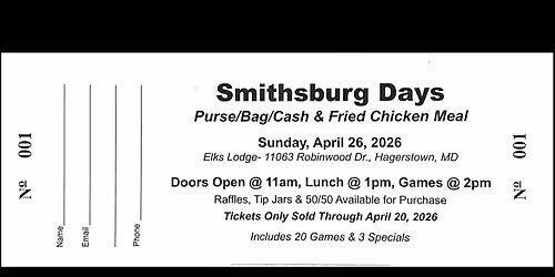 Purse\/Bag\/Cash & Fried Chicken Meal- $35 per ticket