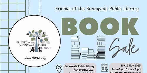 November Book Sale by Friends of Sunnyvale Library