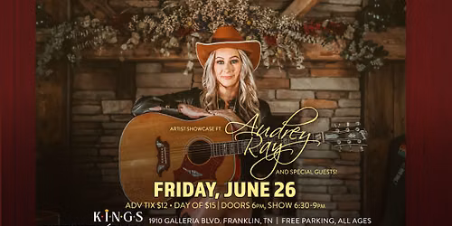 Artist showcase ft. Audrey Ray + Charity Bowden + Gwen Levey at Whiskey Room Live - Franklin, TN