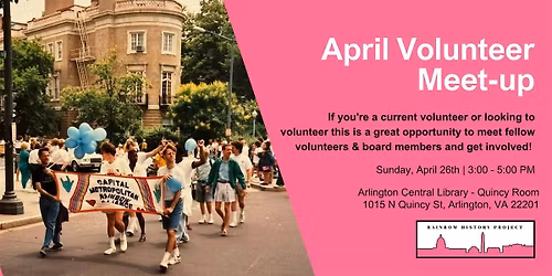 Rainbow History Project - April Volunteer Meeting