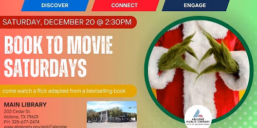 Book to Movie Saturday: "Dr. Seuss' How the Grinch Stole Christmas" (Main Library)