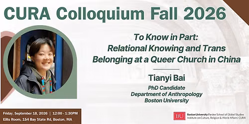 Fall 2026 CURA Colloquium with Tianyi Bai