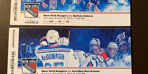 Buffalo Sabres at New York Rangers Tickets