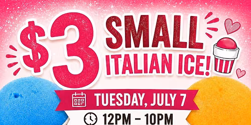 $3 Italian Ice\ud83c\udf67 7866 N Academy Blvd