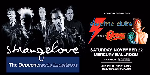 Strangelove-The Depeche Mode Exp. WSG: Electric Duke-David Bowie tribute- presented by 91.9 WFPK