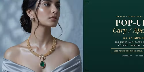Jewelry Pop Up @ Cary\/Apex, May 3. Upto 30% Off