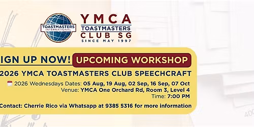 YMCA TOASTMASTERS CLUB SPEECHCRAFT 2026