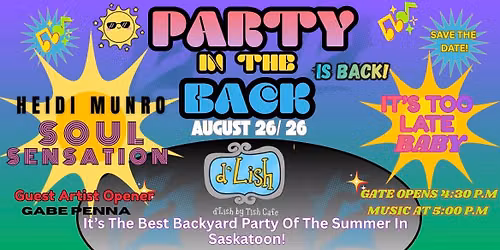 PARTY IN THE BACK - HEIDI MUNRO\/ SOUL SENSATION\/ TOO LATE BABY\/ GABE PENNA 