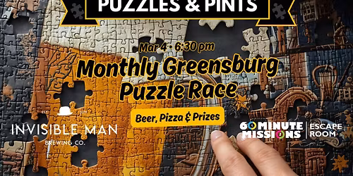 Puzzles & Pints Jigsaw Race at Invisible Man Brewing
