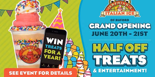 Jeremiah's Ice of Buford GRAND OPENING CELEBRATION!