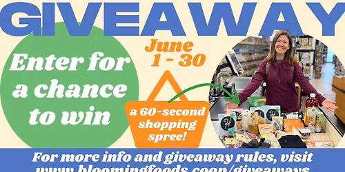 You Could Win a 60-Second Shopping Spree! Accepting Entries June 1st - 30th!