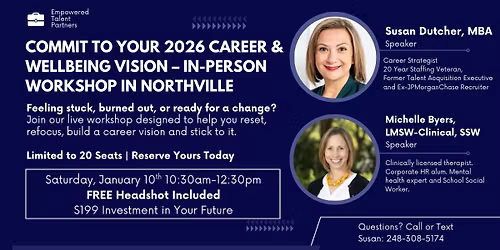 Commit to Your 2026 Career & Wellbeing Vision \u2013 In-Person Workshop