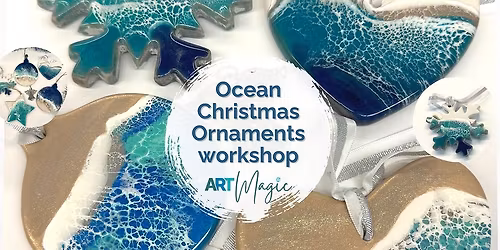 Christmas Ocean Ornaments on a ceramic or wood | Oceanside