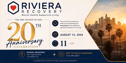 Riviera Recovery 20th Year Anniversary