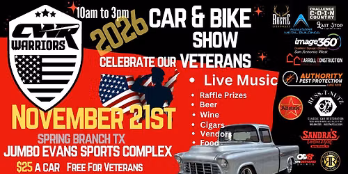 2026 CWR Warriors Veterans' Celebration Car & Bike Show