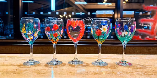 Wine glass painting @ Bread & Butter, Chester