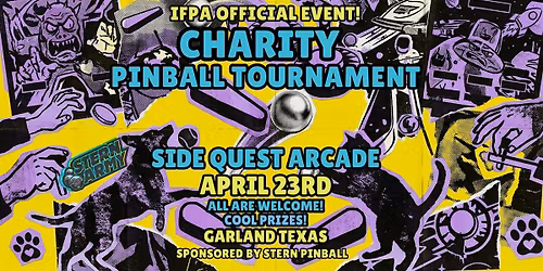 Charity Pinball Tournament Free to participate with Wristband Purchase