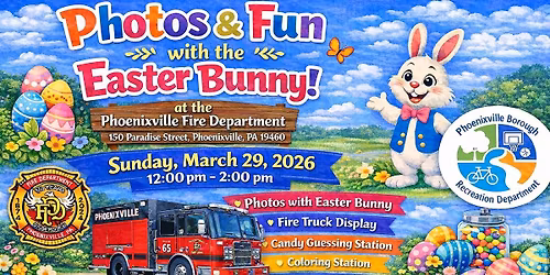 Photos & Fun with the Easter Bunny at PXV Fire Dept