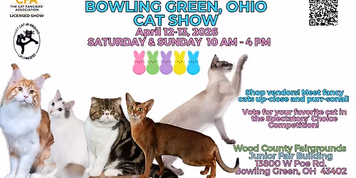 Come visit the awesome Bowling Green, Ohio Cat Show! 