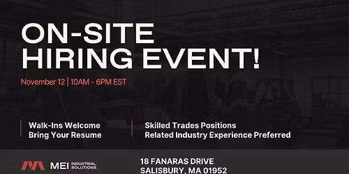 On-site Hiring Event at Boston Regional Office