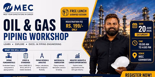 Oil & Gas Piping Workshop for Mechanical Engineers
