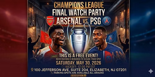 Champions League Final Watch Party: Arsenal vs. PSG \u2013 Live on Big Screen