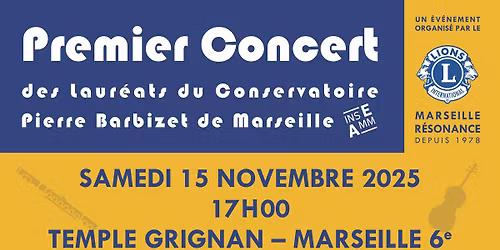 Premier Concert des Laur\u00e9ats du Conservatoire Pierre Barbizet de Marseille