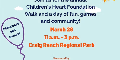 Craig Ranch Park Family Event: Kidpreneur Market + Children\u2019s Heart Walk