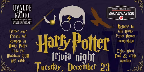 Harry Potter Trivia Night at Broadway 830