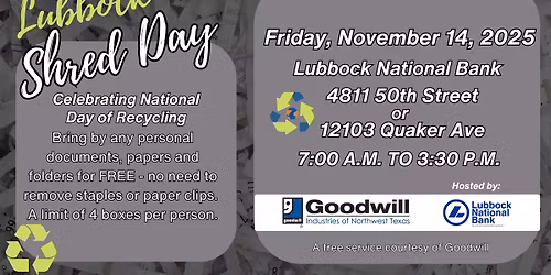 Goodwill Free Shred Day - Lubbock