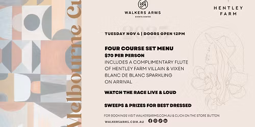 Walkers Arms Hotel - Melbourne Cup Day Lunch 2025