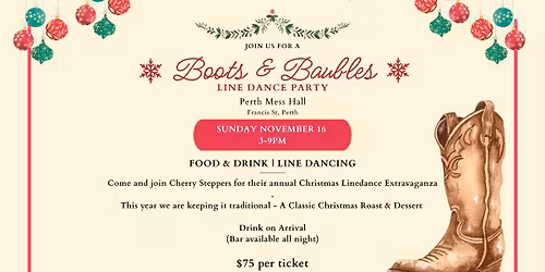 Cherry Steppers Boots & Baubles Christmas Party